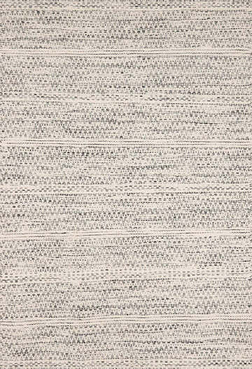 Close-up of the hand woven Williford Wool Area Rug. Black and cream stripes create a textured, transitional design. Design-Rectangle