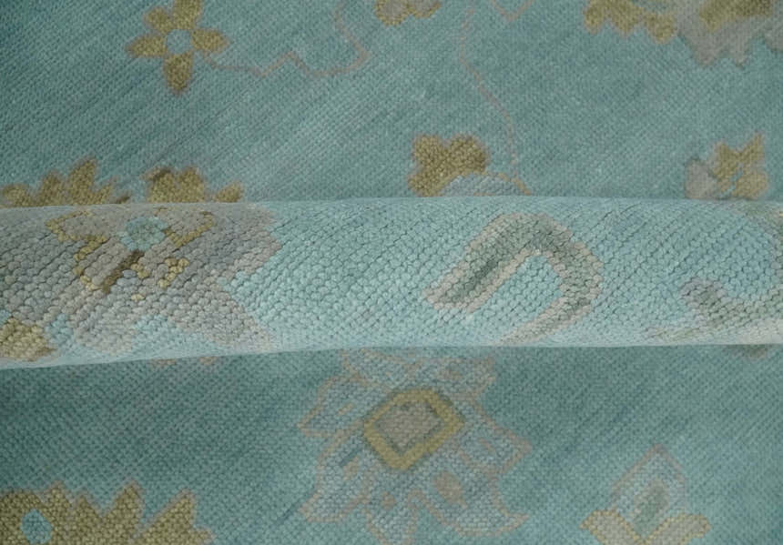 Antique Blue Charcoal Hand knotted Traditional Multi Size Oushak Wool Area Rug