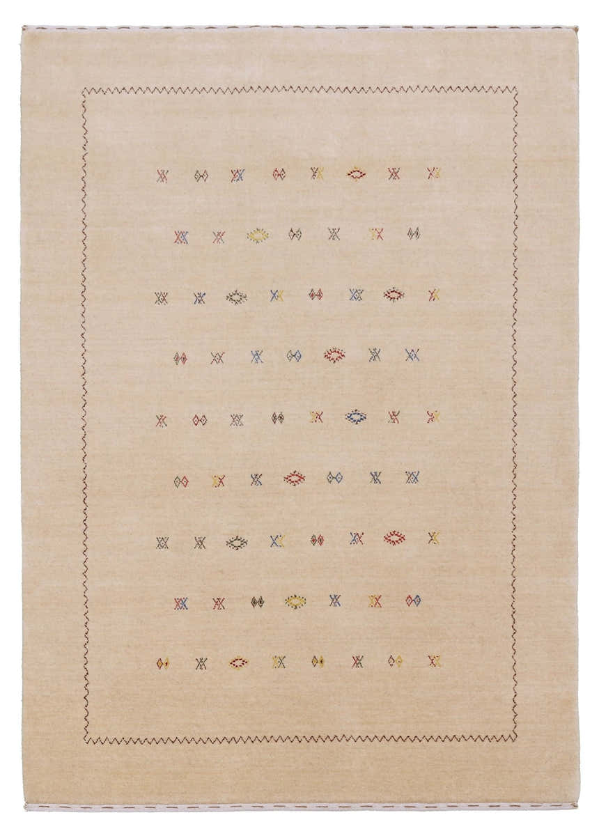 Beige Modern Design Hand Loomed Wool Area Rug
