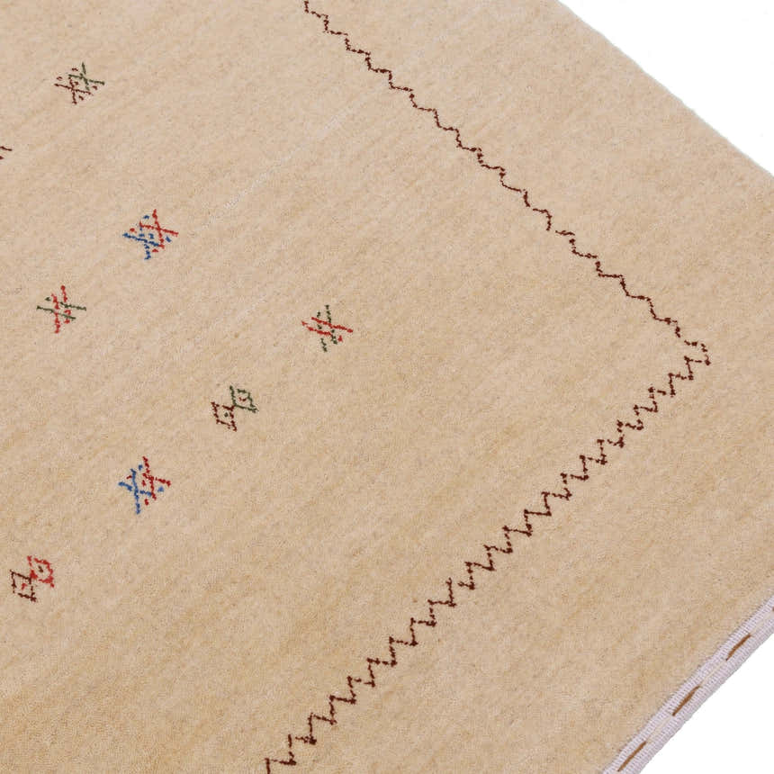Beige Modern Design Hand Loomed Wool Area Rug