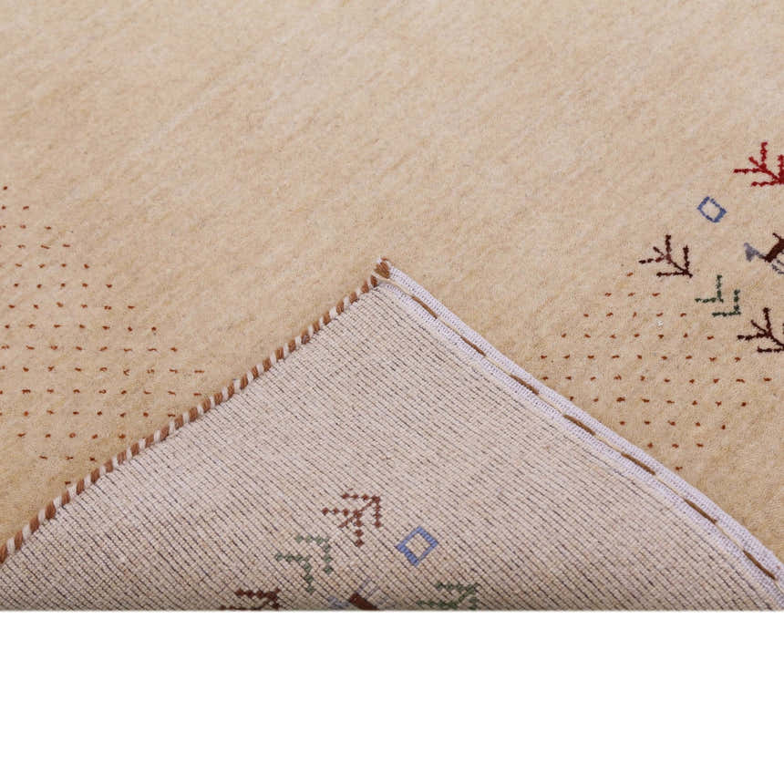 Beige Tribal Center Medallion Hand Loomed Wool Area Rug