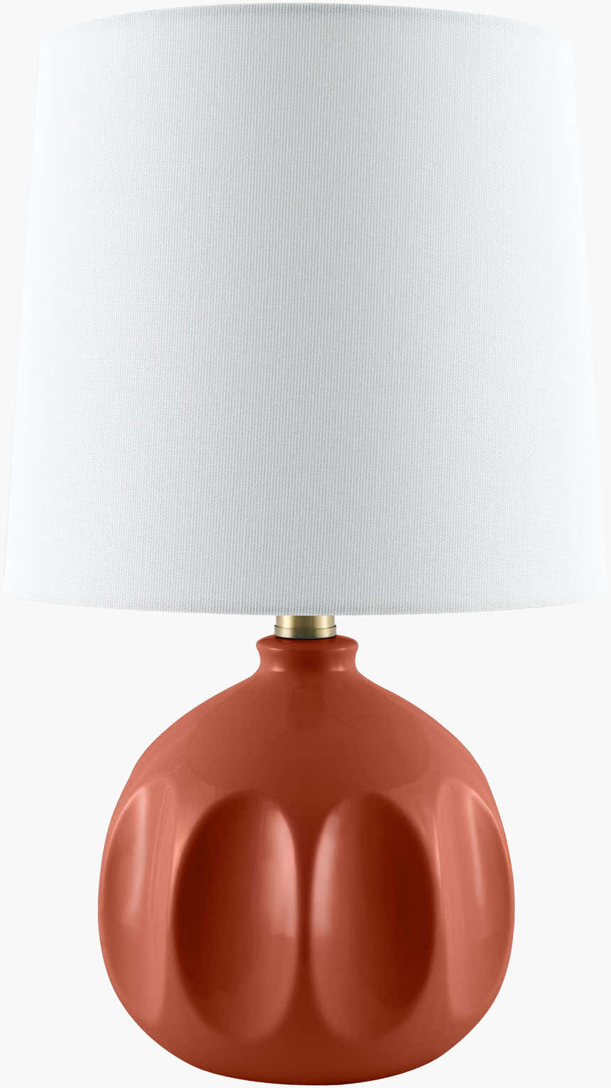 Brick Red Modern Table Lamp with global details for bedside or console tables