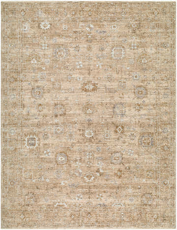 Penny Machine Woven Becki Owens x LIVABLISS BOPE-2300 Area Rug with traditional ivory, gray, and tan floral pattern. Design-Rectangle-679
