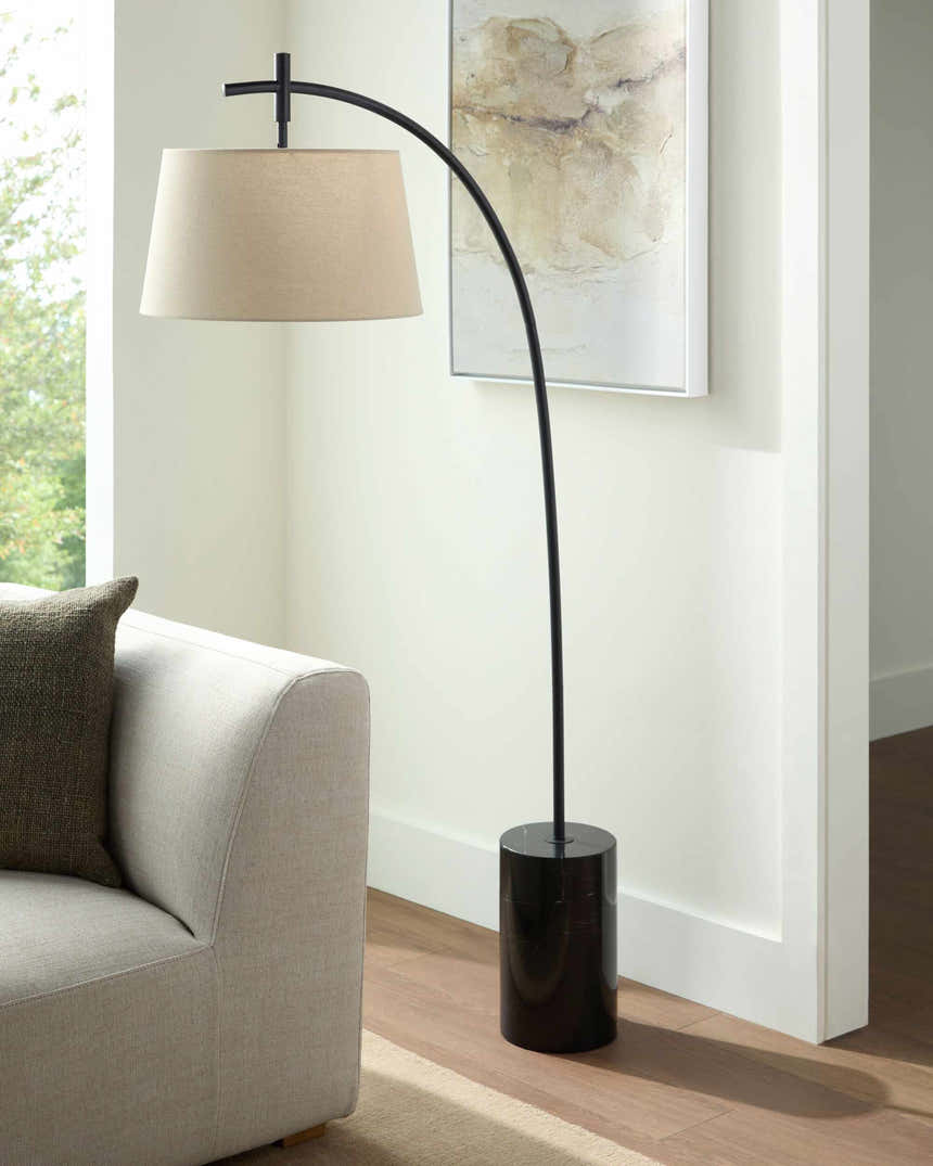 Pouldergat Black Floor Lamp