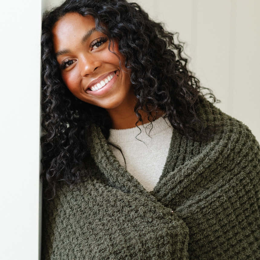 WAFFLE KNIT XL THROW BLANKETS