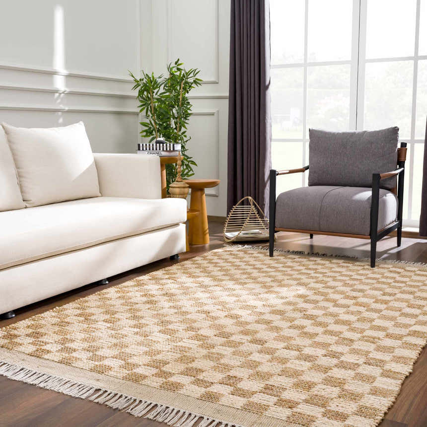Made to Order Custom Size Ionut Checkered Jute Area Rug