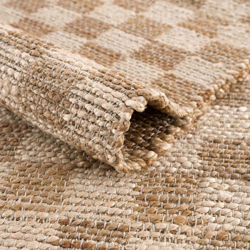 Made to Order Custom Size Ionut Checkered Jute Area Rug