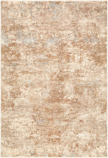 Close-up of the Betrys Area Rug, featuring a contemporary ivory, light brown, and gray abstract design. Design-Rectangle-537