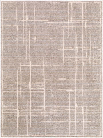 Close-up of Alma Machine Woven Elle Decor x LIVABLISS EDAL-2304 Area Rug. Medium brown with taupe geometric line pattern. Design-Rectangle-537