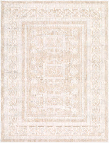 Close-up of the Odeon Elle Decor x LIVABLISS EDOD-2303 Area Rug. Beige and ivory contemporary design. Design-Rectangle-537
