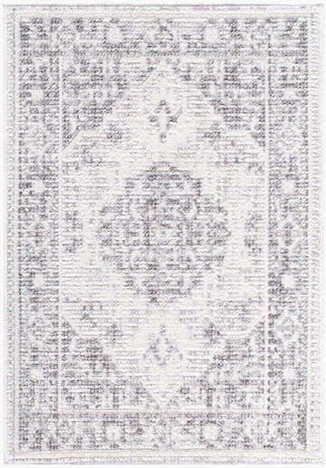 Close-up of the Odeon Machine Woven Elle Decor x LIVABLISS EDOD-2305 Area Rug. Features charcoal, cream, and gray contemporary design. Design-Rectangle-221
