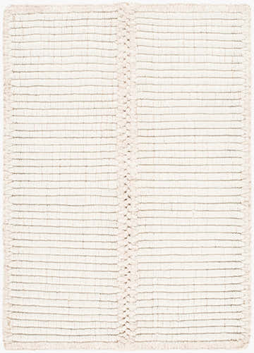 Close-up of the Bronson Handmade Galey Alix x LIVABLISS GABS-2303 Area Rug. Beige and ivory wool with a hand-woven, textured design. Design-Rectangle