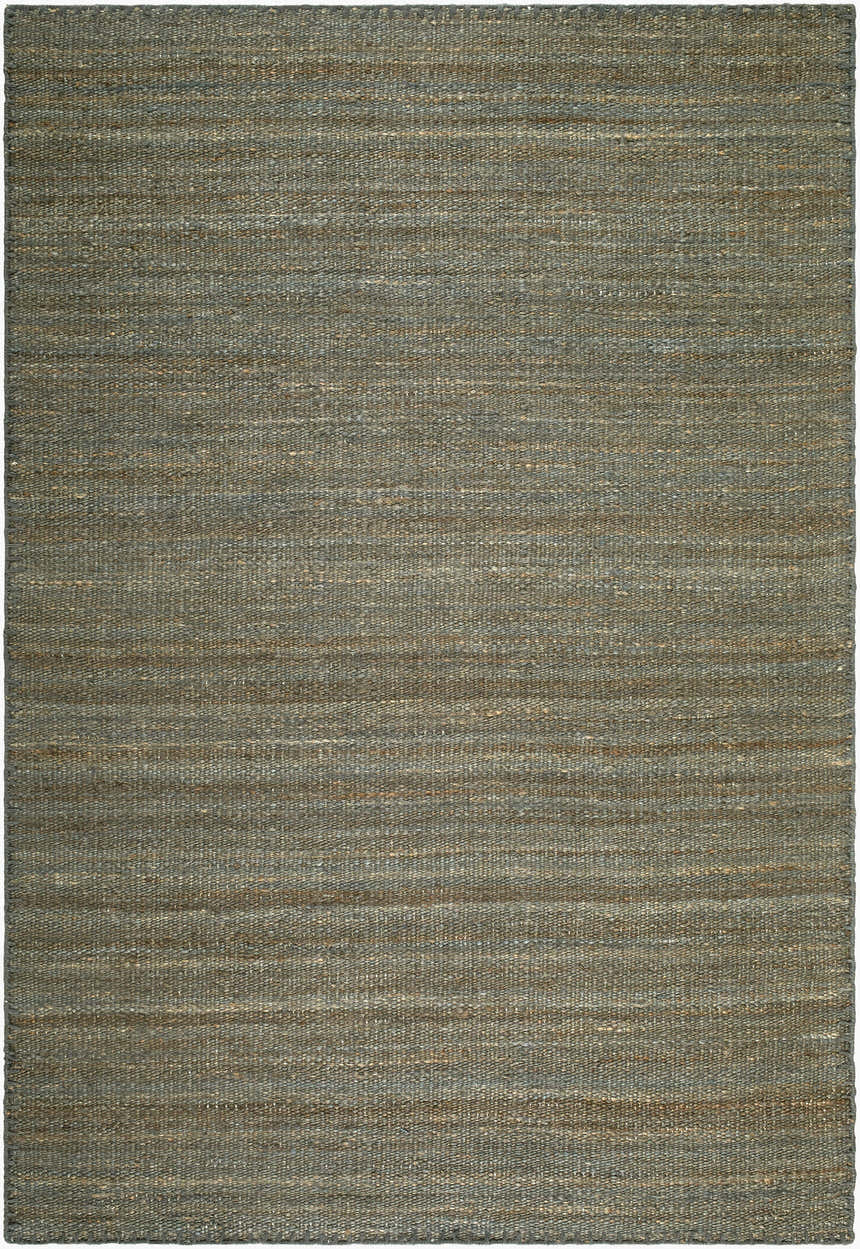 Close-up of the Galey Alix x LIVABLISS GABV-2302 Beverly rug. Hand-woven jute rug in olive, slate gray, and taupe. Design-Rectangle-576