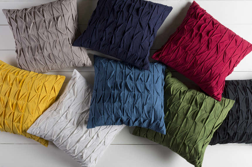 Runcorn Blue Textured Square Throw Pillow - Clearance