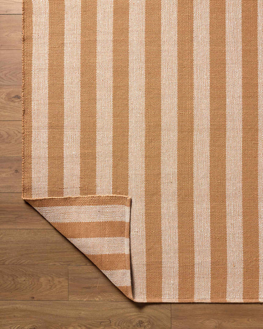 Made to Order Custom Size Carpeneto Camel Striped Outdoor Area Rug