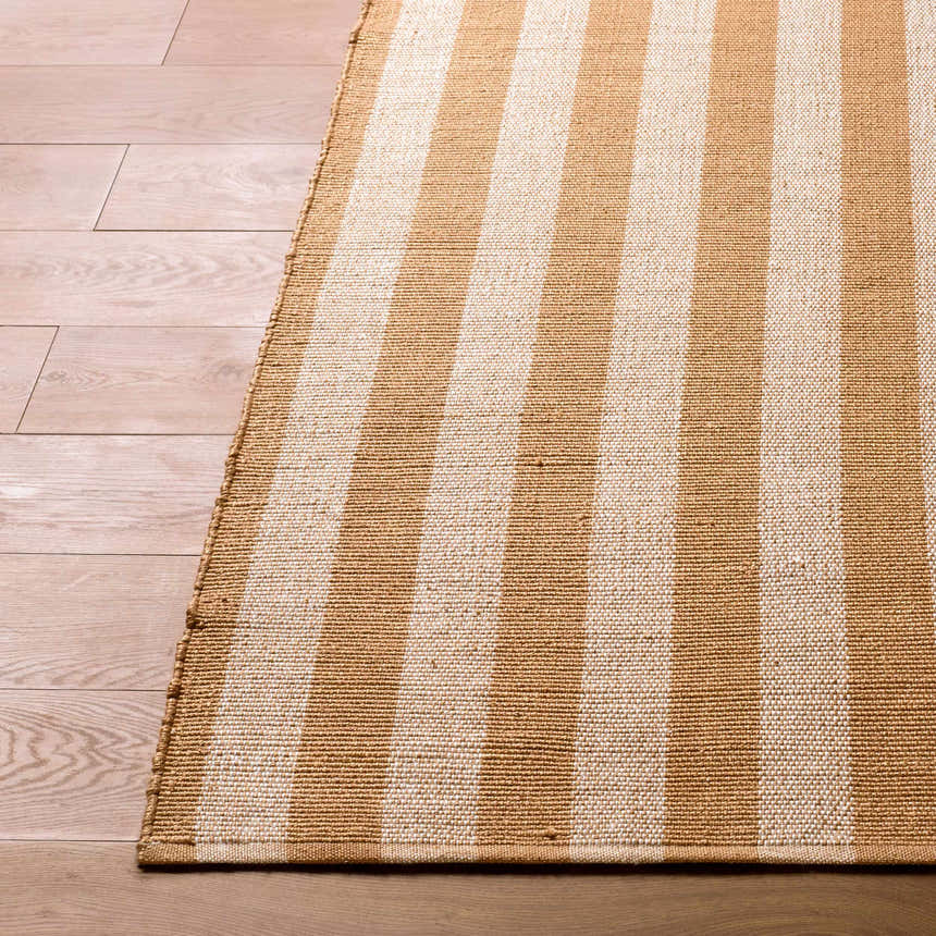 Made to Order Custom Size Carpeneto Camel Striped Outdoor Area Rug