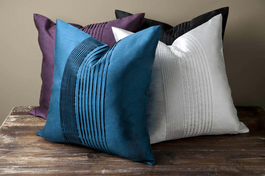 Compton Black Square Throw Pillow - Clearance