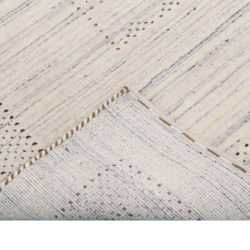 Ivory Gabbeh Design Hand Loomed Wool Area Rug