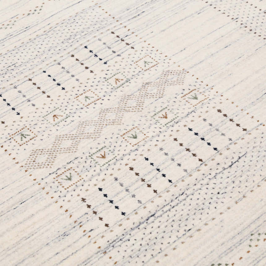 Ivory Gabbeh Design Hand Loomed Wool Area Rug