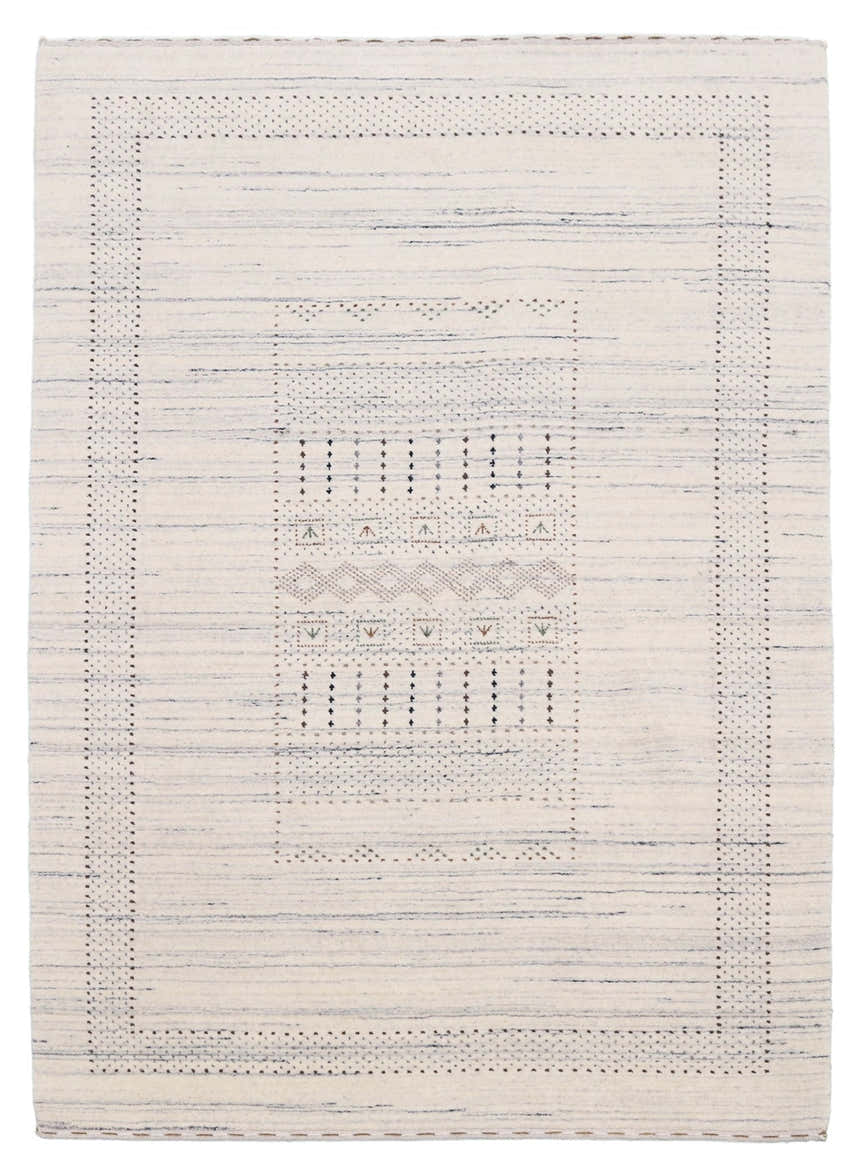 Ivory Gabbeh Design Hand Loomed Wool Area Rug