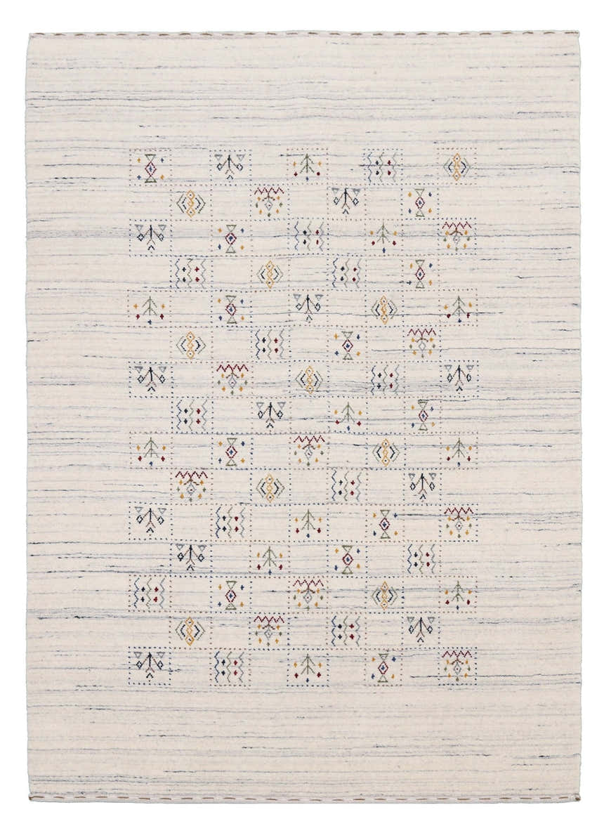 Ivory Tribal Design Hand Loomed Wool Area Rug