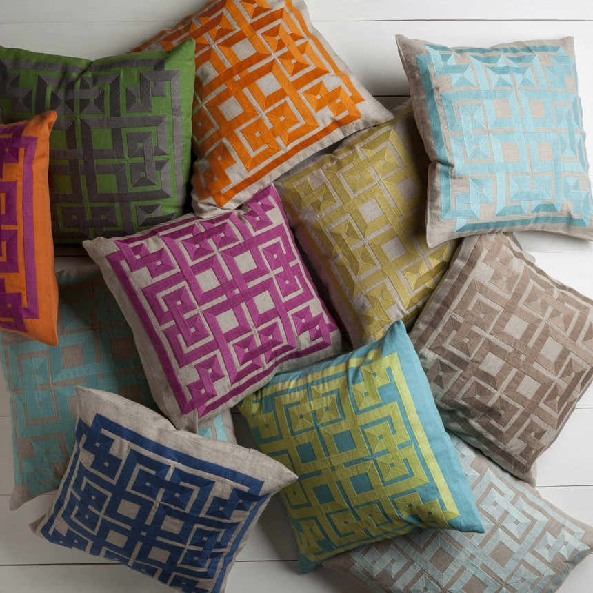 Rivett Yellow Geometric Pattern Throw Pillow - Clearance