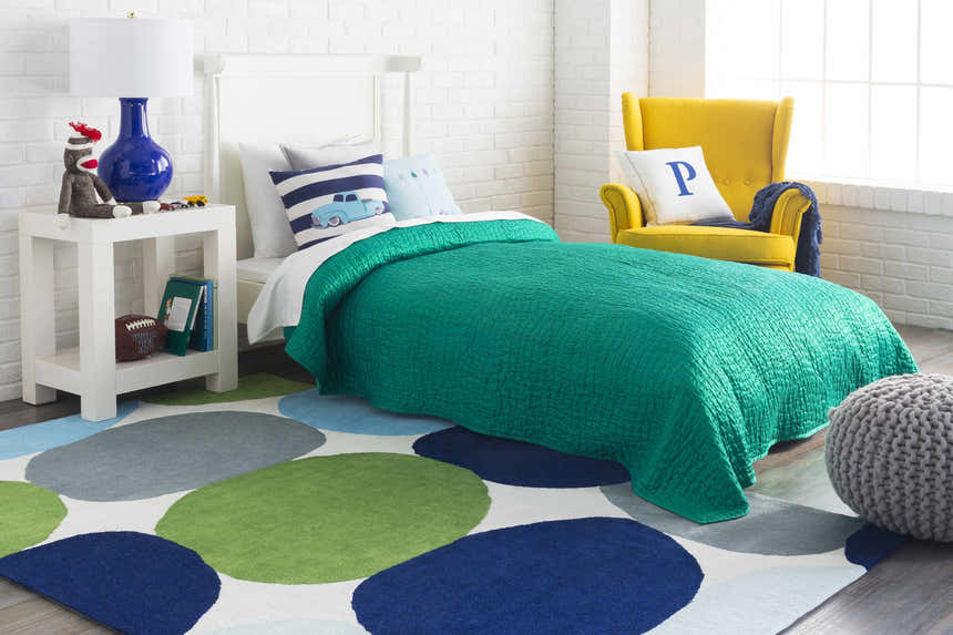 Kids Car Print Decorative Nursery Blue Outdoor Throw Pillow
