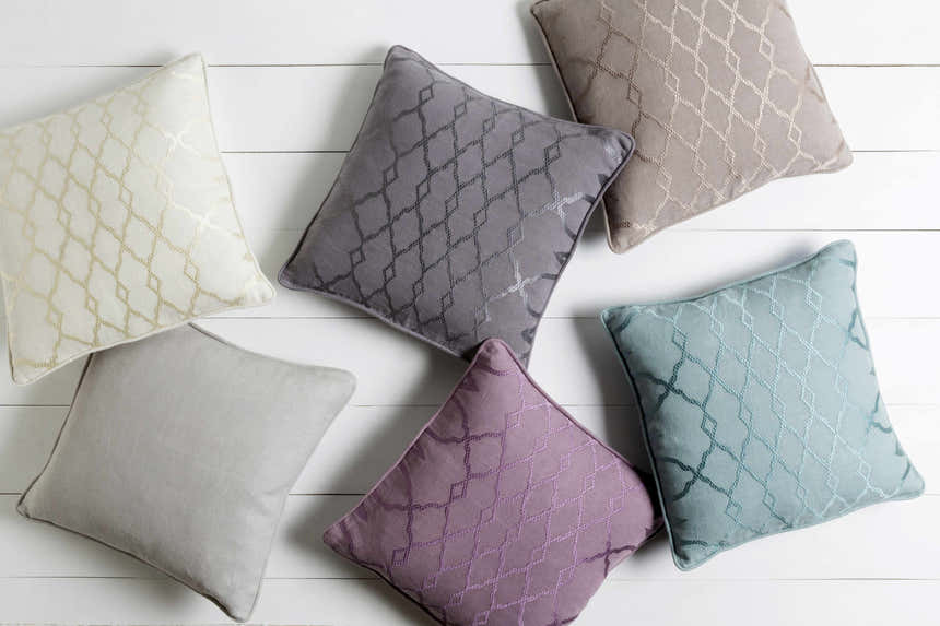 Erindale Gray Lattice Pattern Throw Pillow - Clearance