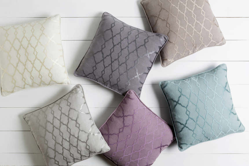 Erindale Gray Lattice Pattern Throw Pillow - Clearance