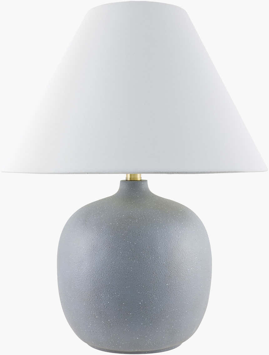 Pewter Traditional Table Lamp with linen details for bedside or console tables