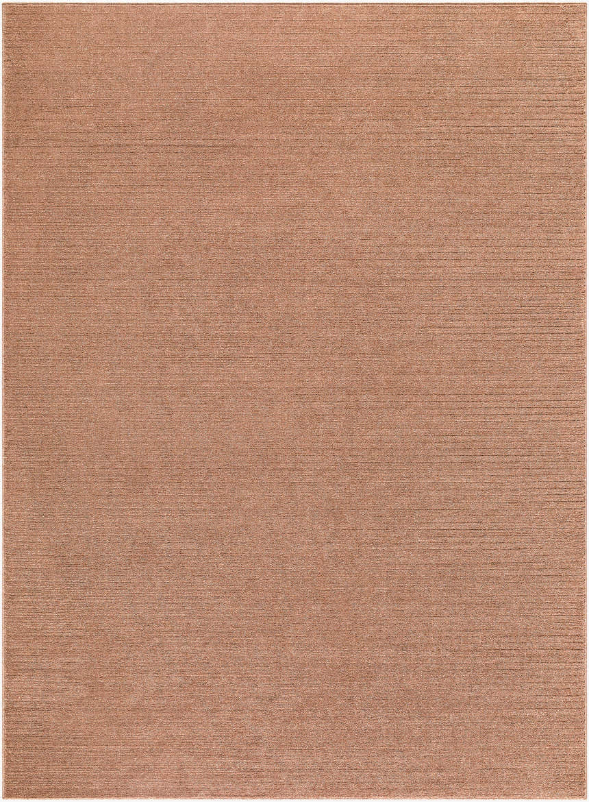 Close-up of the Levent Light Brown Area Rug showing its subtle texture and burnt orange color. Design-Rectangle-537