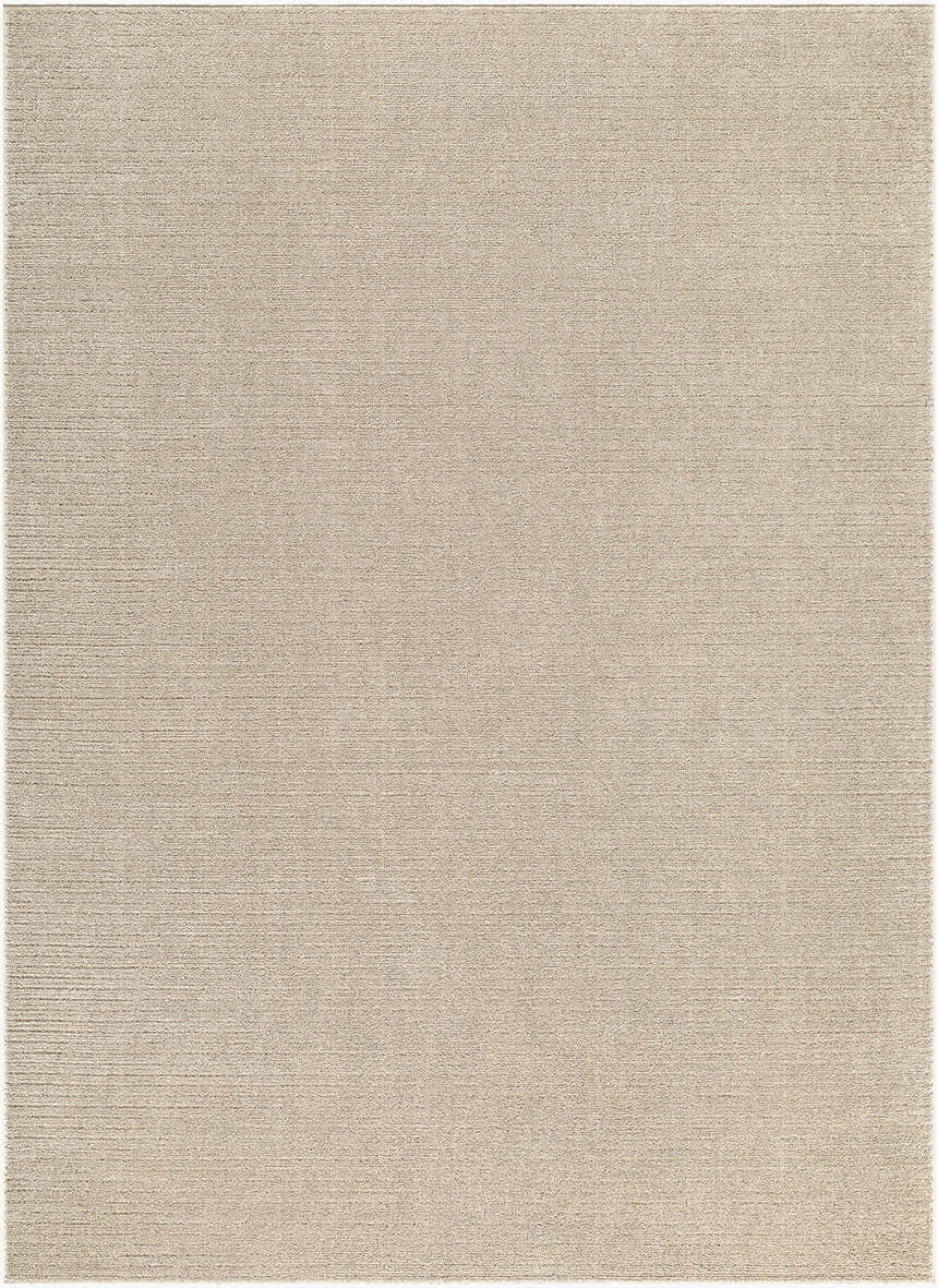 Close-up of the Levent Beige Area Rug showing its subtle texture and neutral tan color. Contemporary style. Design-Rectangle-537