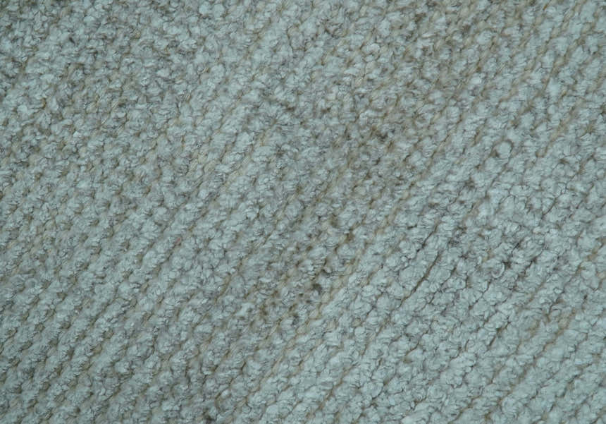 Modern Solid Design Silver Hand Knotted 9x12 Wool Area Rug