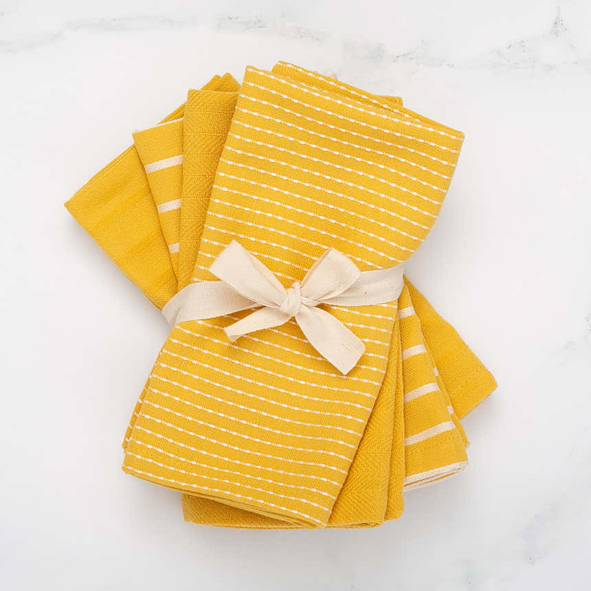 To Each Their Own napkin set - Turmeric & White