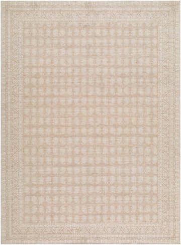 Close-up of the Alo Machine Woven Nabela Noor Home x LIVABLISS rug. Features a subtle off-white geometric pattern on medium gray jute. Design-Rectangle-537