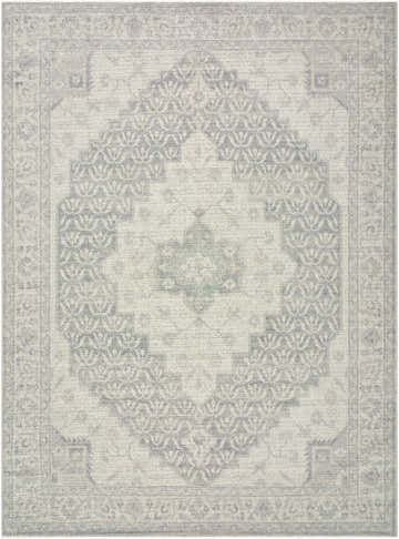 Athiyo Nabela Noor rug with a beige and gray diamond medallion pattern and traditional border. Design-Rectangle-527