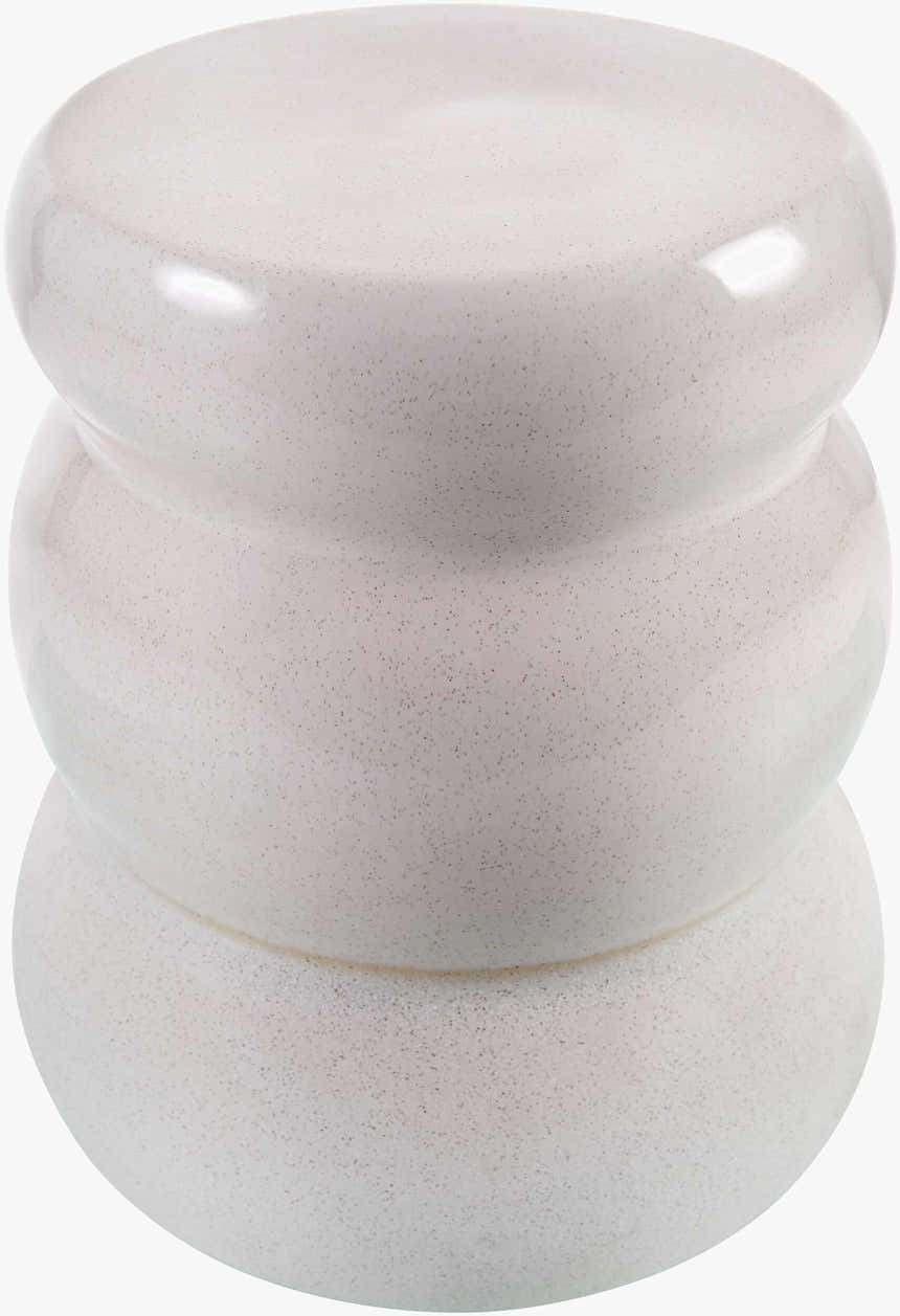 Obelin Cream Soft Textured Cylindrical Modern Minimalist Ceramic Outdoor Garden Stool