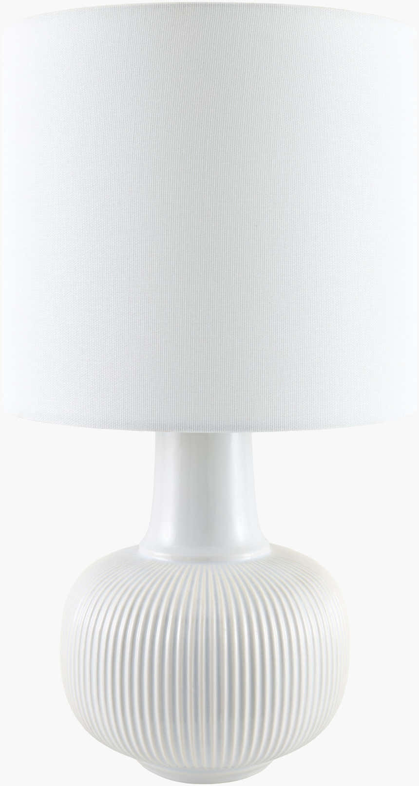 Soft Light Gray Coastal Table Lamp with linen details for bedside or console tables