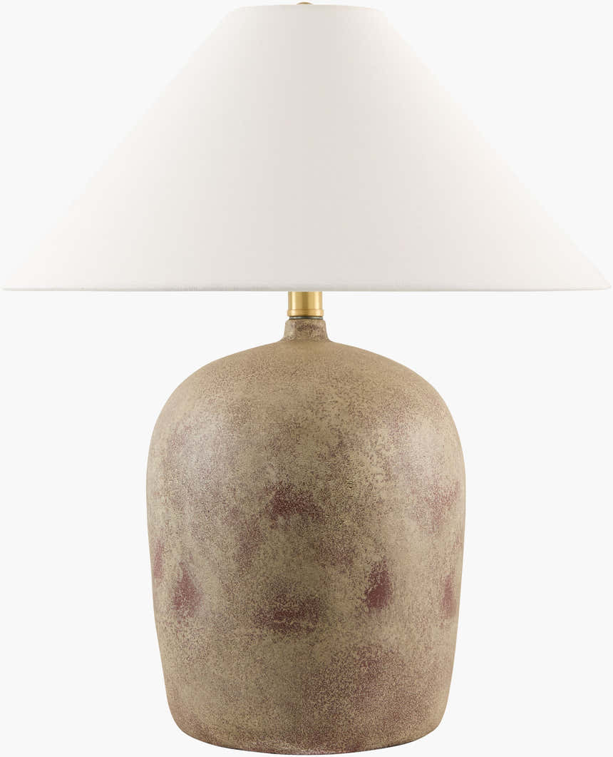 Deep Orange Traditional Table Lamp with linen details for bedside or console tables