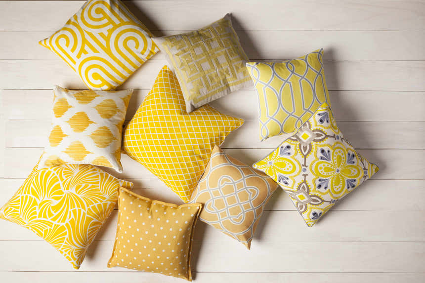 Rivett Yellow Geometric Pattern Throw Pillow - Clearance