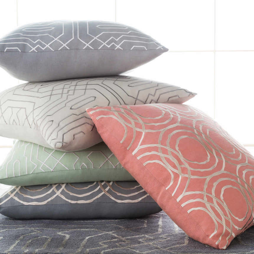 Elberta Sage Geometric Square Throw Pillow - Clearance