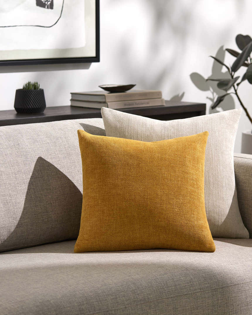 Reijo Mustard Linen Look Accent Pillow - Clearance