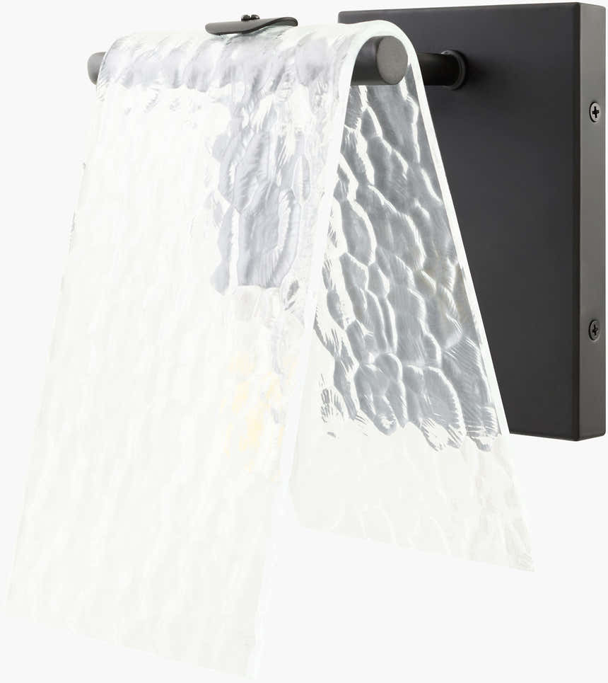 Deep White Modern Wall Sconce with glass details for hallway or bedroom lighting