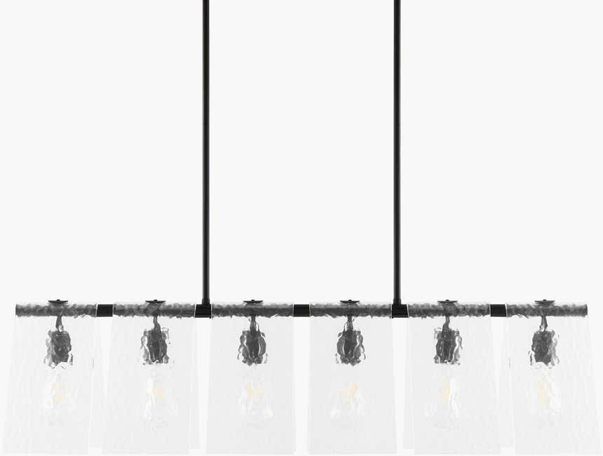 Soft White Modern Chandelier with glass details for dining or living rooms