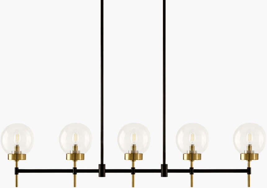 Tan Rustic Chandelier with glass details for dining or living rooms