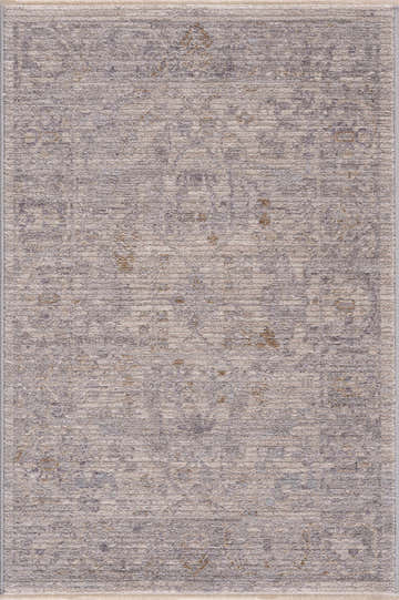 Close-up of Ayarn Thick Luxe Statement Rug. Transitional style rug in brown, charcoal, and gray with a subtle pattern. Design-Rectangle-23