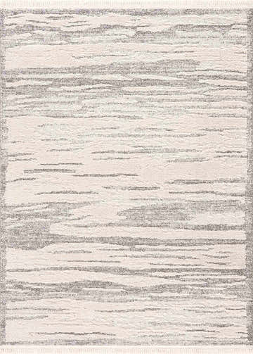 Close-up of Lave Bone & Taupe Area Rug featuring a contemporary, striated design in neutral bone and taupe tones. Design-Rectangle-46