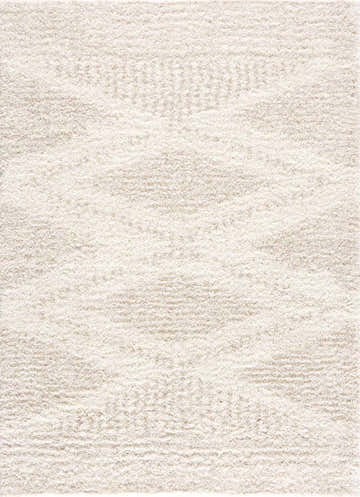 Close-up of the Hauteloom Trunding Plush Rug in light beige, showing its shag texture and subtle high-low design. Design-Rectangle-537