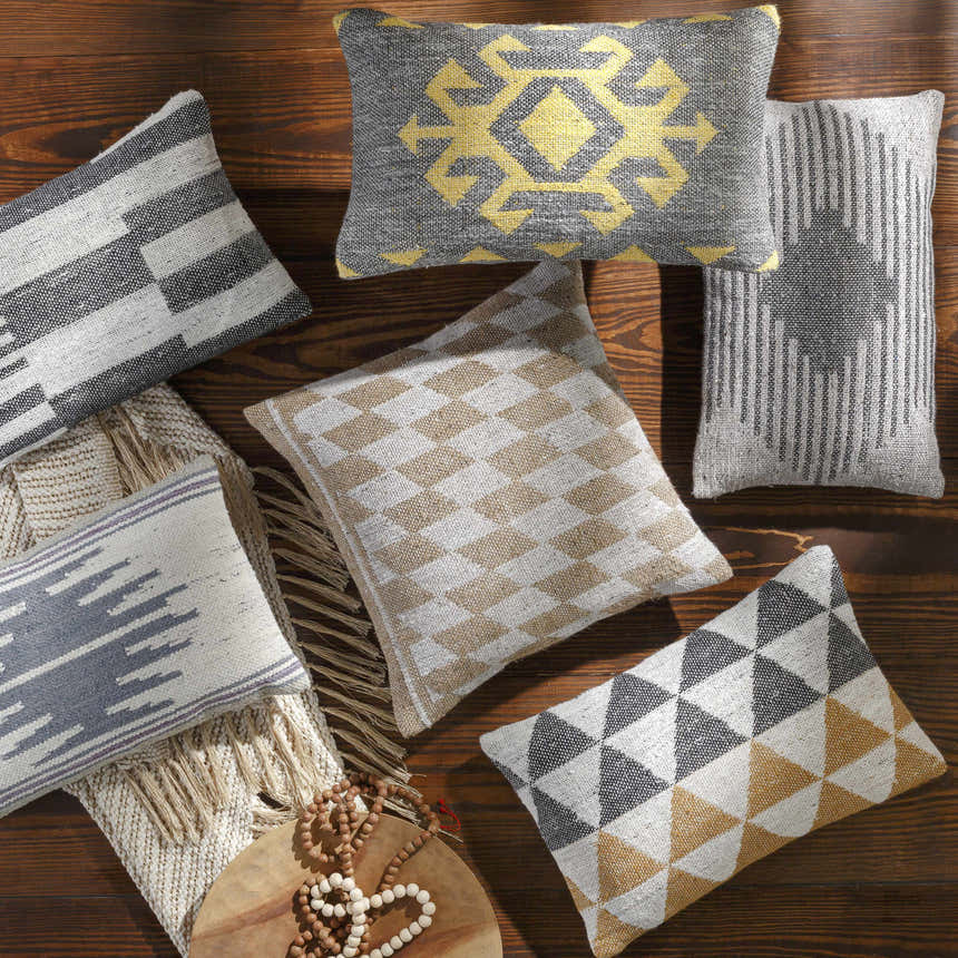 Montevista Cream Tribal Pattern Throw Pillow - Clearance