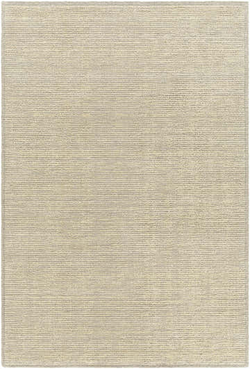 Close-up of the hand-loomed Abiera Area Carpet. 100% wool rug in charcoal and light beige with a subtle, textured design. Design-Rectangle-576